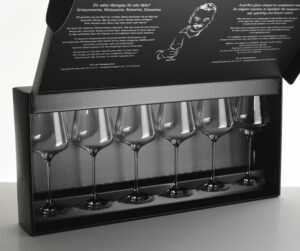 [3103] Gabriel Verre à vin StandArt soufflé à la machine env. 150 grammes, boîte cadeau 6 verres