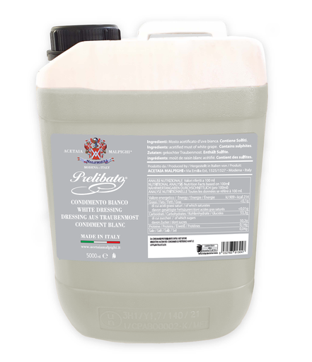 [1004] Acetaia Malpighi "Prelibato", vinaigre balsamique blanc, 5 l 