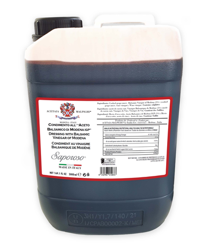 [1007] Acetaia Malpighi "Saporoso", vinaigre balsamique rouge, 5 l