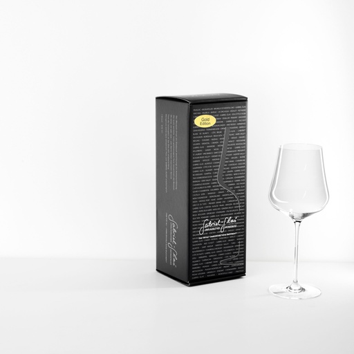 [1088] Gabriel-Verre à vin  "The Gold Edition" soufflé à la bouche env. 90 grammes, boîte cadeau 1 verre
